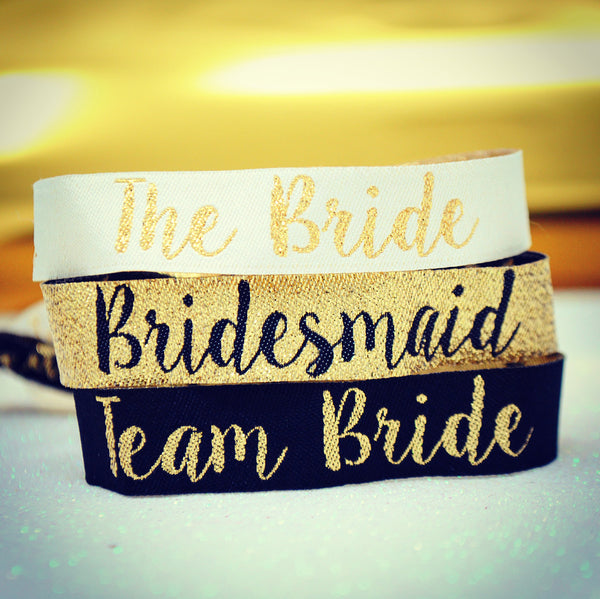 Bridesmaid Gold Hen Party Wristbands - Team Bride | Bride Tribe