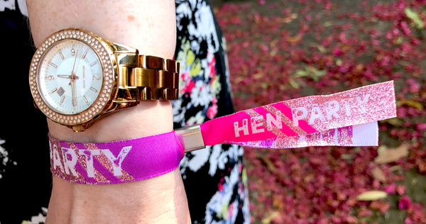 Hen Party Wristband Favours in Rose Gold, Pink and Purple
