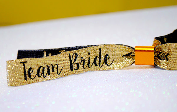 Bridesmaid Gold Hen Party Wristbands - Team Bride | Bride Tribe