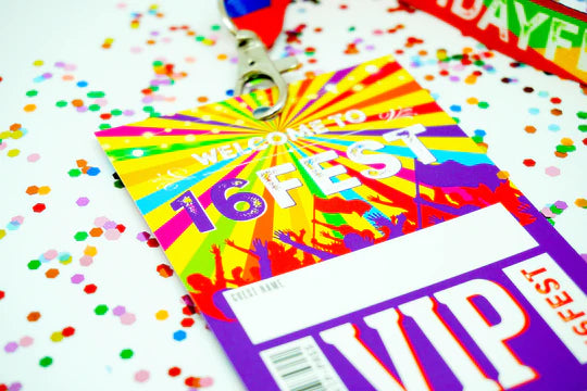 16FEST ® 16th Birthday Party Festival VIP Pass Lanyards