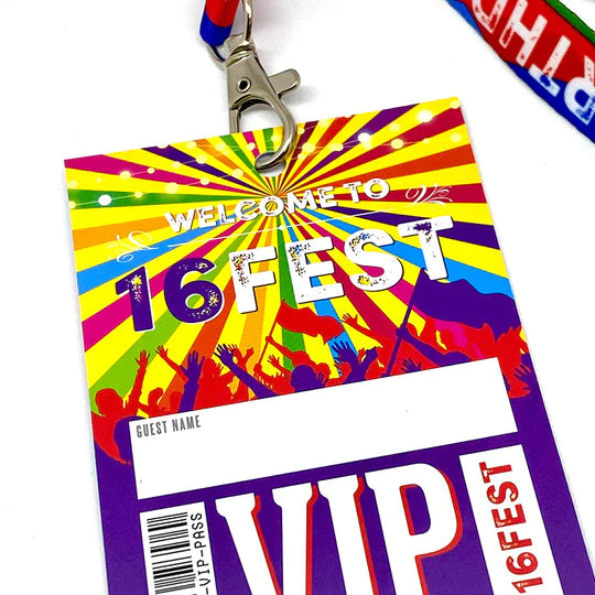 16FEST ® 16th Birthday Party Festival VIP Pass Lanyards