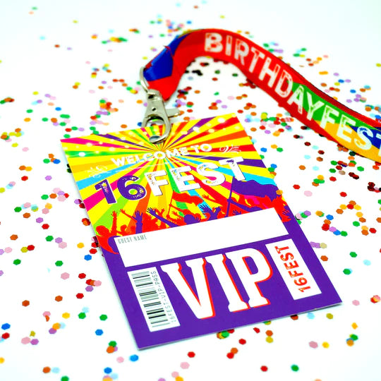 16FEST ® 16th Birthday Party Festival VIP Pass Lanyards