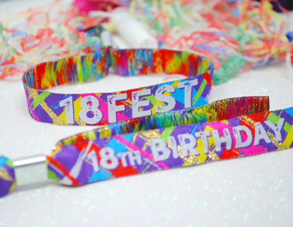 18th Birthday Party Festival Wristbands 18FEST