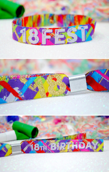 18th Birthday Party Festival Wristbands 18FEST