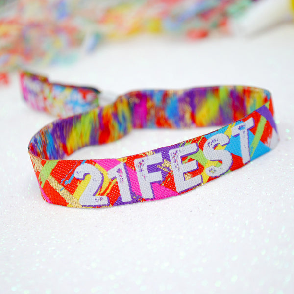 21st Birthday Party Festival Wristbands 21FEST