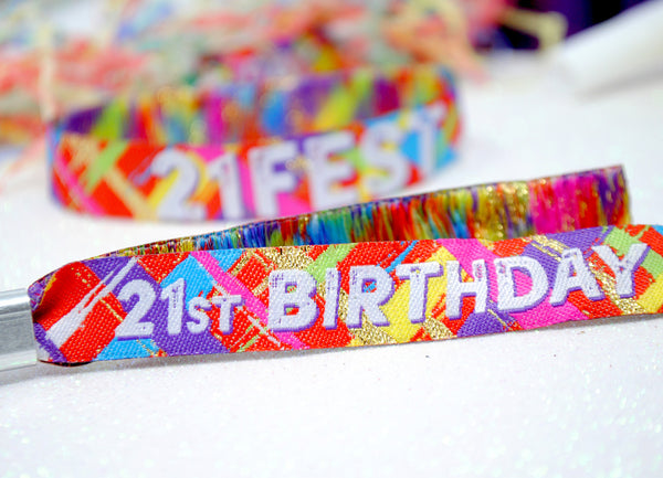 21st Birthday Party Festival Wristbands 21FEST