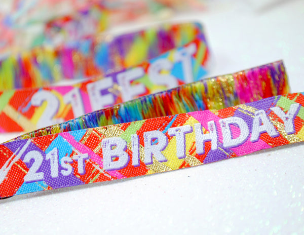 21st Birthday Party Festival Wristbands 21FEST