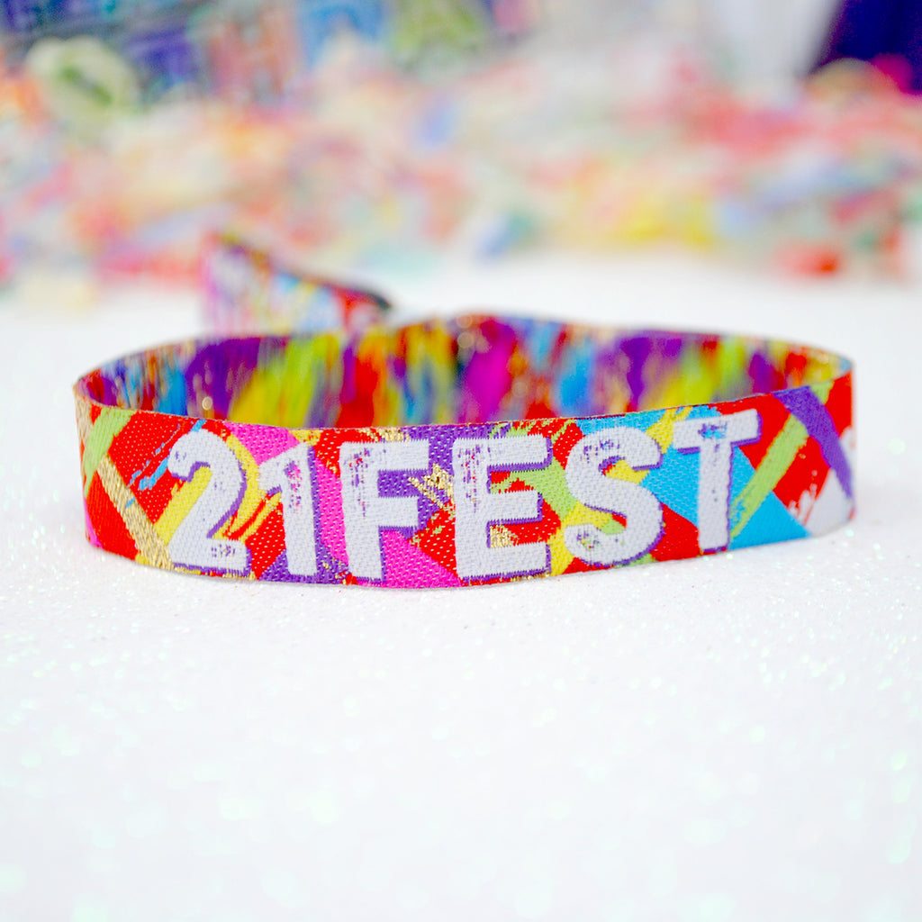 21st Birthday Party Festival Wristbands 21FEST