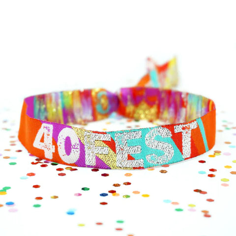 40th Birthday Party Festival Wristbands FORTY FEST