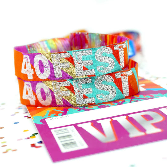 40th Birthday Party Festival Wristbands FORTY FEST