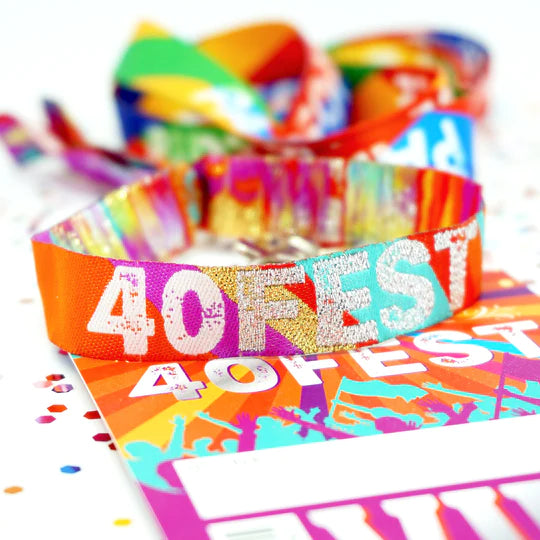 40th Birthday Party Festival Wristbands FORTY FEST