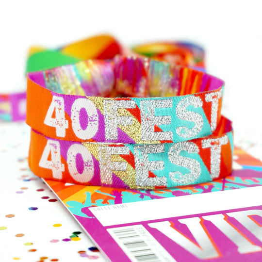 40th Birthday Party Festival Wristbands FORTY FEST