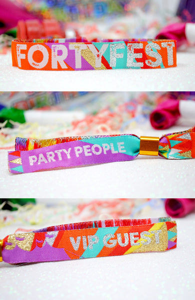 40th Birthday Party Festival Wristbands FORTY FEST