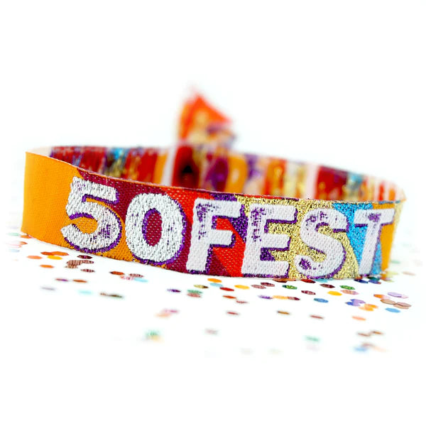 50th Birthday Party Festival Wristbands FIFTY FEST