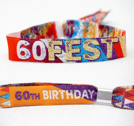 60FEST ® 60th Birthday Party Festival Wristbands
