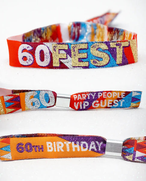 60FEST ® 60th Birthday Party Festival Wristbands