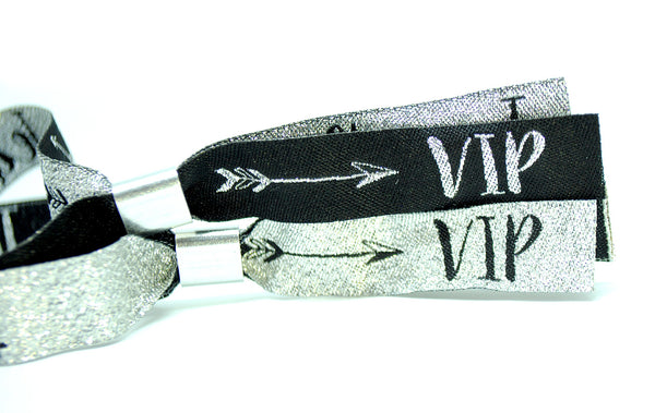 Team Bride Hen Party Wristbands - Silver & Black