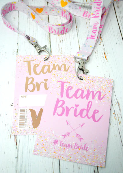 Team Bride 'Rose Gold' VIP Lanyard Pass Hen~Bachelorette Party Favours