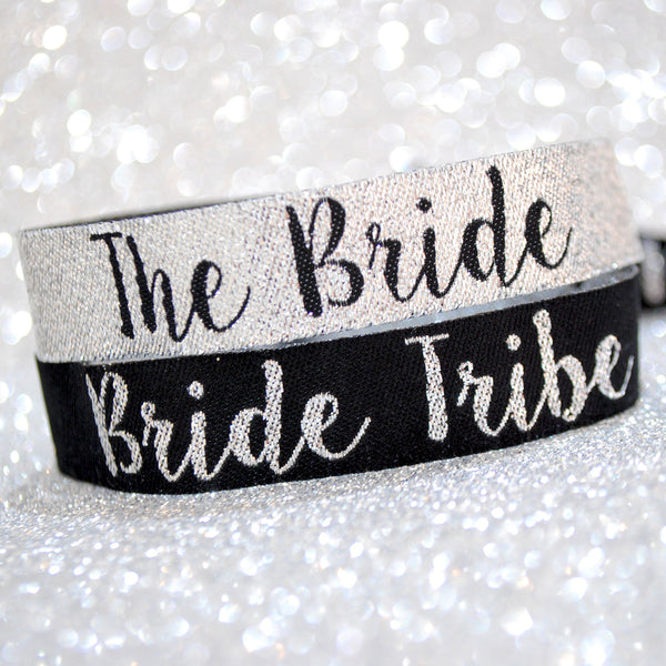 Bride Tribe (Silver & Black) Hen & Bachelorette Party Wristbands