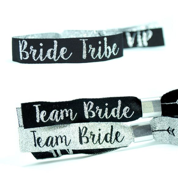 Bride Tribe (Silver & Black) Hen & Bachelorette Party Wristbands