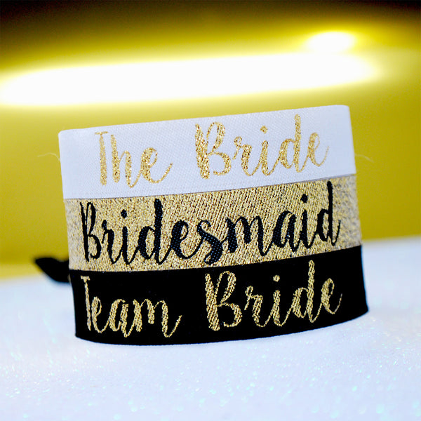 Bridesmaid Gold Hen Party Wristbands - Team Bride | Bride Tribe