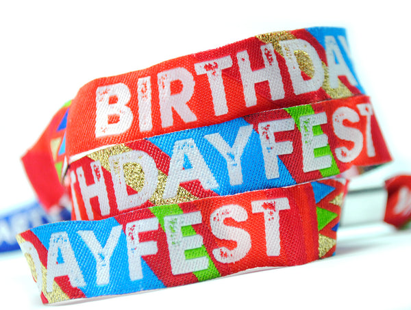 BIRTHDAYFEST Birthday Wristbands Party Favours