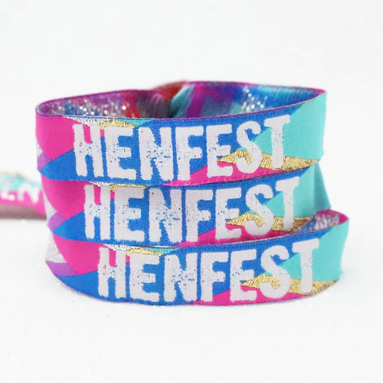 HENFEST ® (Multi-Coloured) Festival Hen Party Wristband Favours
