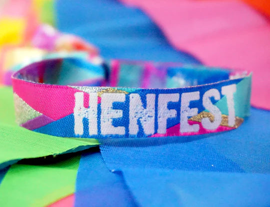 HENFEST ® (Multi-Coloured) Festival Hen Party Wristband Favours