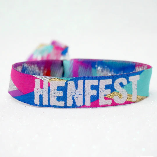 HENFEST ® (Multi-Coloured) Festival Hen Party Wristband Favours