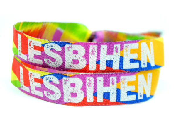 LESBIHEN ® Bride Pride Gay / Lesbian Hen Party Rainbow Wristbands