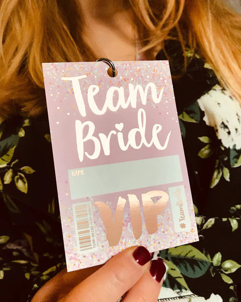 Team Bride 'Rose Gold' VIP Lanyard Pass Hen~Bachelorette Party Favours
