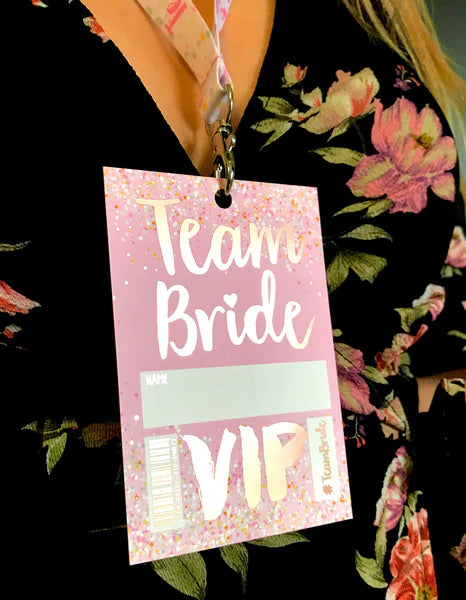 Team Bride 'Rose Gold' VIP Lanyard Pass Hen~Bachelorette Party Favours