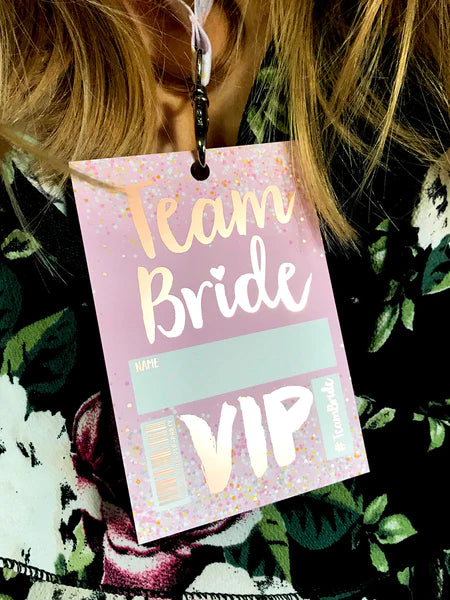 Team Bride 'Rose Gold' VIP Lanyard Pass Hen~Bachelorette Party Favours