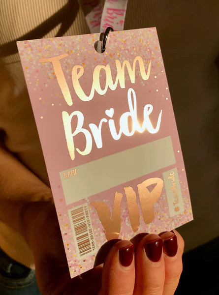 Team Bride 'Rose Gold' VIP Lanyard Pass Hen~Bachelorette Party Favours