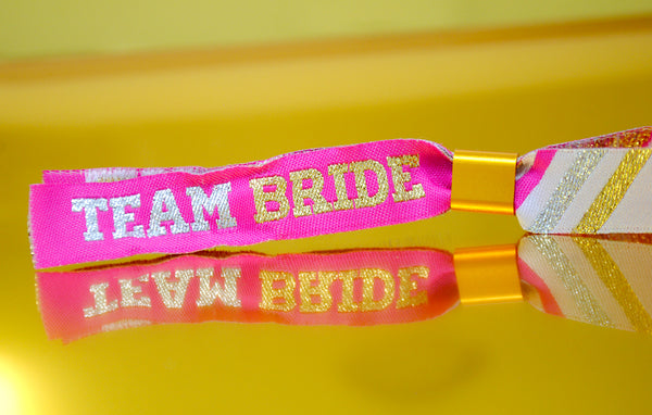 Team Bride (Pink & Gold) Cheerleader Style Hen Party Wristbands