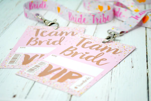 Team Bride 'Rose Gold' VIP Lanyard Pass Hen~Bachelorette Party Favours