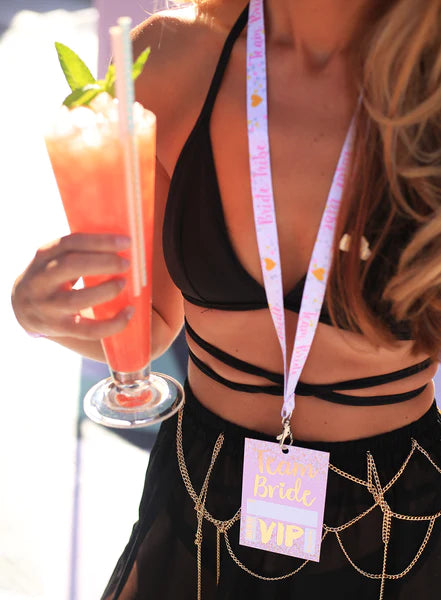 Team Bride 'Rose Gold' VIP Lanyard Pass Hen~Bachelorette Party Favours
