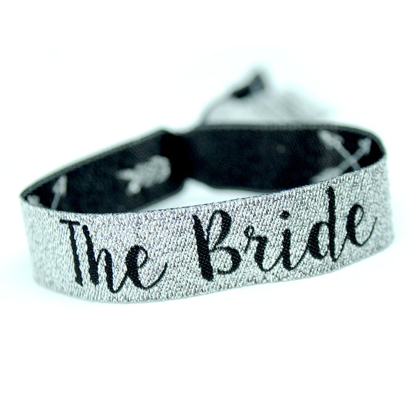 Team Bride Hen Party Wristbands - Silver & Black
